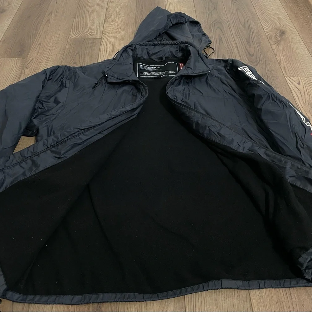RL Ralph‎ Lauren Polo Jean Company Y2K Spellout Windbreaker Jacket Black